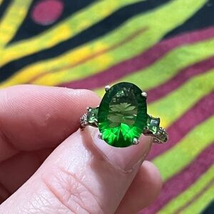 Chuck Clemency Green Chrome Diopside Sterling Silver 925 Size 6 Ring